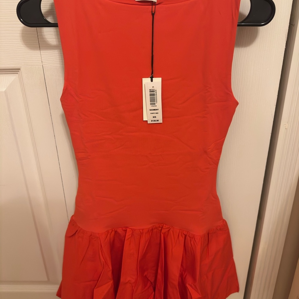 Aritzia Poppy Red Segment Poplin Dress
